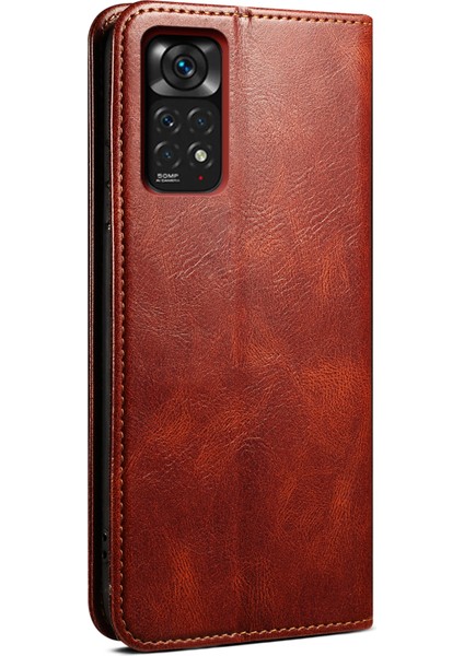 Xiaomi Redmi Için Note 12 Pro 4g/11 Pro 4g (Mediatek)/note 11 Pro 5g (Qualcomm) Folio Stand Cüzdan Kılıfı Mumsu Çılgın At Dokusu Pu Deri Manyetik Emilim Kapak-Kahverengi (Yurt Dışından) fırsatları