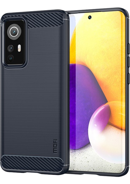 Xiaomi 12 5G/12X 5G/12S Için 5g Telefon Kabuğu Karbon Fiber Doku Yumuşak Tpu Anti-Çizeltilmiş Fırçalanmış Yüzey Cep Telefonu Kılıf Mavisi (Yurt Dışından)