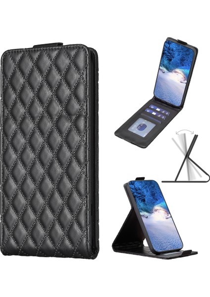 Xiaomi 11T Pro 5G/11T 5g Deri Damla Damla Geçirmez Telefon Kılıfı Baskılı Kart Tutucu Dikey Flip Stand Cover-Black (Yurt Dışından)