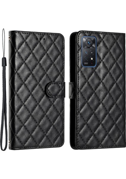 Xiaomi Redmi Için Note 12 Pro 4g/note 11 Pro 5g (Qualcomm)/11 Pro 4g (Mediatek) Deri Telefon Kılıfı Cüzdan Stand Kapağı Black (Yurt Dışından)