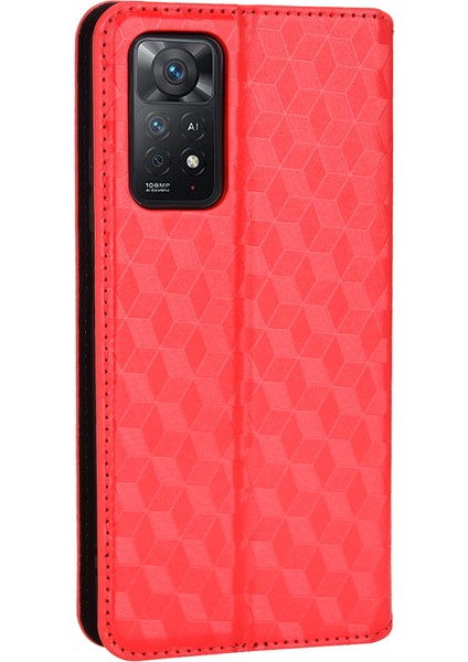 Xiaomi Redmi Için Note 11 Pro 4g (Mediatek)/note 11 Pro 5g (Qualcomm)/note 12 Pro 4g/note 11E Pro 5g Baskılı Rhombus Cüzdan Kılıf Katlanabilir Deri Telefon Kapak-Kırmızısı (Yurt Dışından) indirimleri
