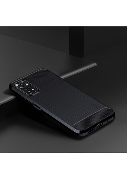 Xiaomi Için Redmi Note 11 4g (Qualcomm)/redmi Note 11S 4g Kasa Yumuşak Tpu Fırçalanmış Karbon Fiber Arka Tasarımı Işık Örtüsü Mavisi (Yurt Dışından) fırsatları