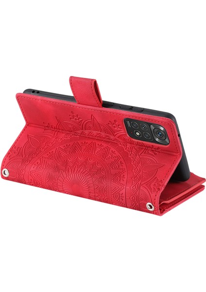 Xiaomi Için Redmi Note 11 4g (Qualcomm)/redmi Note 11S 4g Pu Deri Stand Çok Kart Yuvası Cüzdan Fermuar Cep Mandala Çiçek Baskılı Telefon Kılıfı (Yurt Dışından) fırsatları