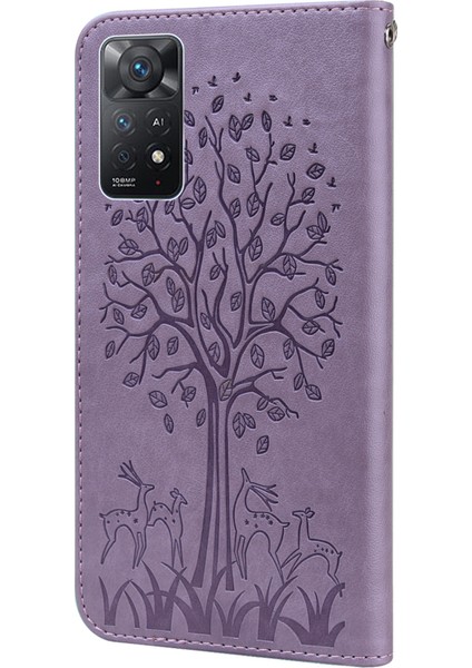 Xiaomi Redmi Için Note 12 Pro 4g/11 Pro 4g (Mediatek)/note 11 Pro 5g (Qualcomm) Baskılı Şık Geyik Ağacı Desen Standı Pu Deri+Tpu Anti-Çizelge Manyetik Kapak Morası (Yurt Dışından) fırsatları
