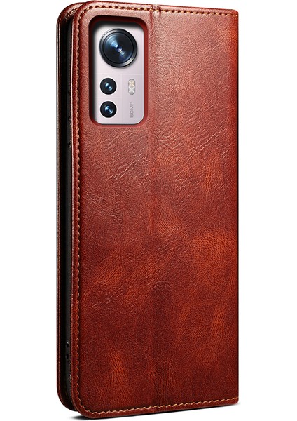 Xiaomi 12/12X/12S Için 5g Cüzdan Telefon Kılıfı Manyetik Absorpsiyon Mumsu Çılgın At Dokusu Pu Deri Stand Telefon Kapak-Kahverengi (Yurt Dışından) fırsatları