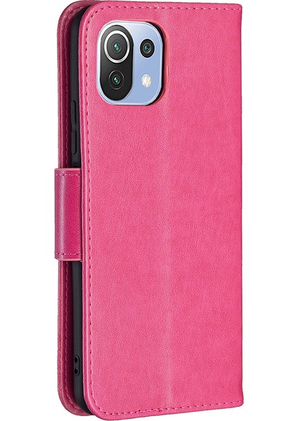Baskı Kelebek Deri Deri Stand Cüzdan Kılıfı Xiaomi Mi 11 Lite 4g /5g /11 Lite 5g Ne-Rose (Yurt Dışından)