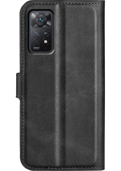 Xiaomi Redmi Için Note 12 Pro 4g/11 Pro 4g (Mediatek)/note 11 Pro 5g (Qualcomm) Manyetik Toka Dokulu Pu Deri Kapak Cüzdan Stand Telefon Kılıfı Black (Yurt Dışından) modelleri
