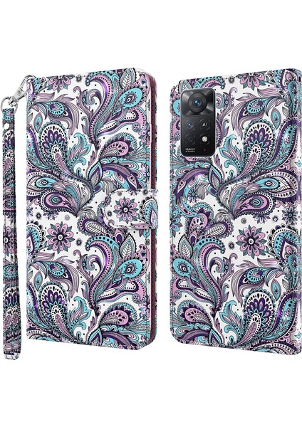 Xiaomi Redmi Için Not 11S 4g/redmi Not 11 4g (Qualcomm) 3D Yaratıcı Desen Baskı Pu Deri Flip Cüzdan Kılıfı Stand Özellik Kitapçı Magnetik Koruyucu Kapak Strap-Mor Impatiens ile (Yurt Dışından) fiyatları