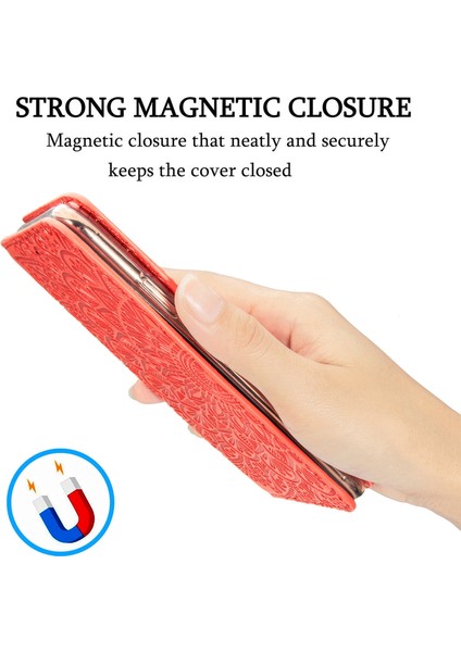 Basılı Mandala Çiçek Deseni Otomatik Absorlanmış Pu Deri Kılıf Stand Stand Cüzdanı Xiaomi Redmi Note 10 4g/redmi Not 10S/POCO M5S 4g-Red (Yurt Dışından) fiyatları