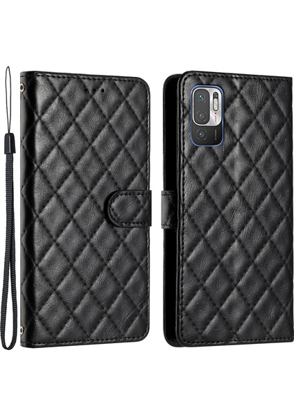 Xiaomi Poco M3 Pro 4g/5g/redmi Note 10 5g/not 10T 5g Deri Telefon Kılıfı Stand Cüzdan Black (Yurt Dışından)