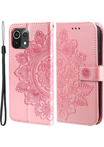 Pu Deri Izleme Çiçekleri Desen Cüzdan Telefon Kasası Xiaomi Mi Için Kordon (Yurt Dışından)