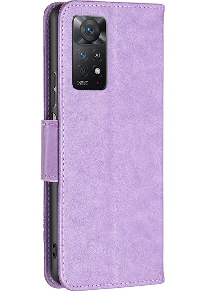 Xiaomi Redmi Için Note 12 Pro 4g/11 Pro 4g (Mediatek)/note 11 Pro 5g (Qualcomm) Kelebekler Baskılı Ayarlanabilir Stand Cüzdanı Telefon Deri Kapak-Moral (Yurt Dışından) modelleri