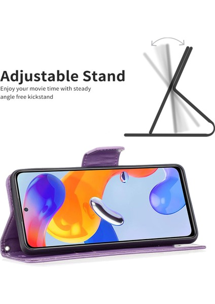 Xiaomi Redmi Için Note 12 Pro 4g/11 Pro 4g (Mediatek)/note 11 Pro 5g (Qualcomm) Kelebekler Baskılı Ayarlanabilir Stand Cüzdanı Telefon Deri Kapak-Moral (Yurt Dışından) fırsatları