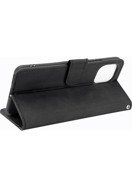 Ipeksi Dokunlu Deri Folio Flip Cüzdan Telefon Kapak Stand Stand Standı Kılıfı Xiaomi Mi 11 Lite 4g /5g /11 Lite 5g Ne-Black (Yurt Dışından)