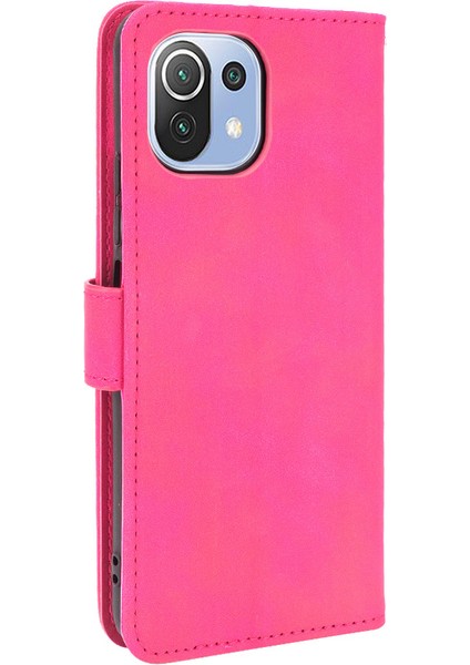 Ipeksi Touch Deri Folio Flip Cüzdan Telefon Kapak Stand Stand Standı Kılıfı Xiaomi Mi 11 Lite 4g /5g /11 Lite 5g Ne-Rose (Yurt Dışından)