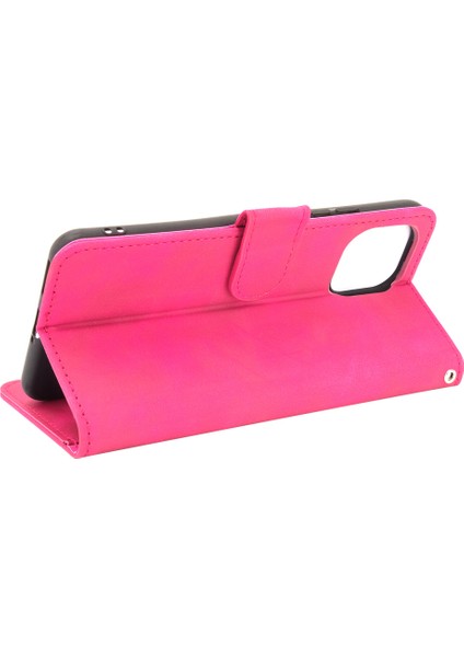 Ipeksi Touch Deri Folio Flip Cüzdan Telefon Kapak Stand Stand Standı Kılıfı Xiaomi Mi 11 Lite 4g /5g /11 Lite 5g Ne-Rose (Yurt Dışından)