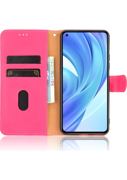 Ipeksi Touch Deri Folio Flip Cüzdan Telefon Kapak Stand Stand Standı Kılıfı Xiaomi Mi 11 Lite 4g /5g /11 Lite 5g Ne-Rose (Yurt Dışından)