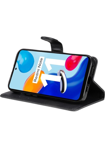 Xiaomi Için Redmi Note 11 4g (Qualcomm)/redmi Note 11S 4g Pu Deri Kılıf Manyetik Kıta Flip Bilek Kayış Cüzdan Kapağı Stand-Black (Yurt Dışından) indirimleri