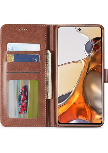 Pu Deri Manyetik Toka Telefon Kapağı Cüzdan Stand Koruyucu Kılıf Xiaomi 11T/XIAOMI 11T Pro-Black (Yurt Dışından)