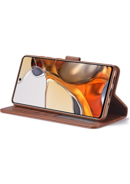 Pu Deri Manyetik Toka Telefon Kapağı Cüzdan Stand Koruyucu Kılıf Xiaomi 11T/XIAOMI 11T Pro-Black (Yurt Dışından)