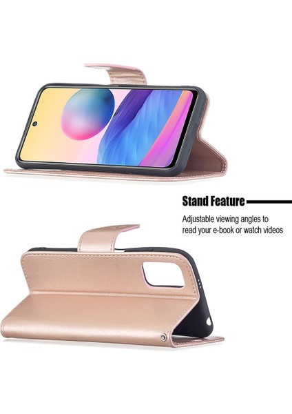 Baskı Kelebek Deri Deri Şok Geçirmez Koruyucu Folio Folio Cüzdan Kılıfı Xiaomi Redmi Not 10 5g /poco M3 Pro 5g /4g-Gold (Yurt Dışından) fiyatları