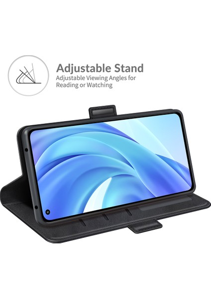 Manyetik Çift Toka Pu Deri Cüzdan Stand Kılıfı Xiaomi Mi 11 Lite 4g/5g/11 Lite 5g Ne-Black (Yurt Dışından)