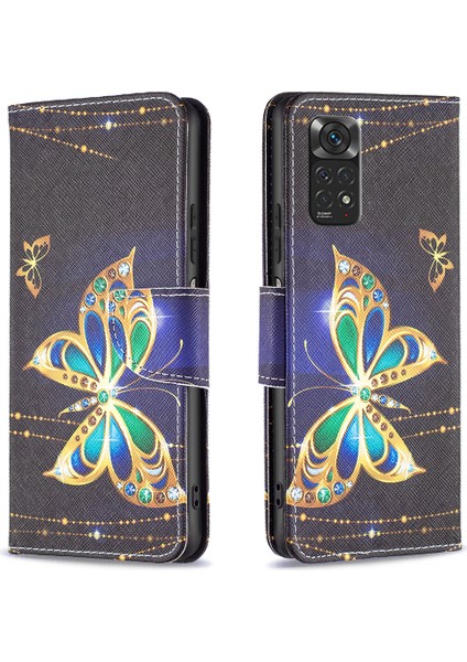 Xiaomi Için Redmi Note 11 4g (Qualcomm)/redmi Note 11S 4g Kılıfı, Stand Cüzdan Desen Tasarımı Pu Deri Deri Koruyucu Kapak-Yahudi Kelebek (Yurt Dışından) fiyatları