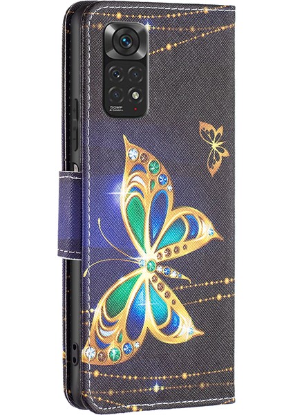 Xiaomi Için Redmi Note 11 4g (Qualcomm)/redmi Note 11S 4g Kılıfı, Stand Cüzdan Desen Tasarımı Pu Deri Deri Koruyucu Kapak-Yahudi Kelebek (Yurt Dışından) modelleri