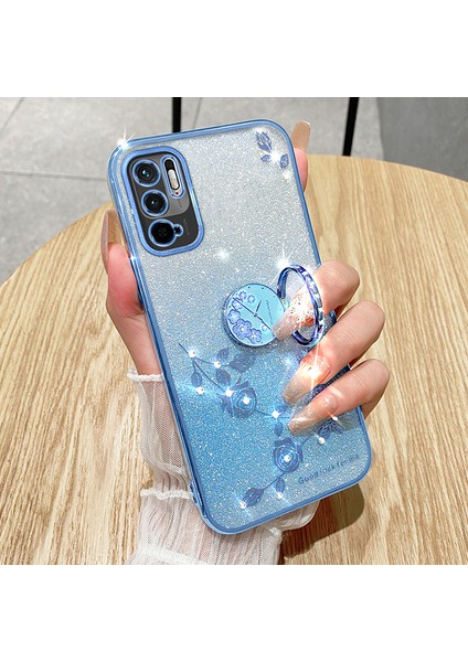 Xiaomi Redmi Için Koruyucu Kılıf Not 10 5g Kickstand Telefon Kabuğu Rhinestone Çiçek Tpu Kapak-Mor (Yurt Dışından) fiyatları