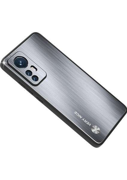 Xiaomi 12 5G/12X 5G/12S Için 5g Cep Telefonu Tpu Çerçeve Alüminyum Alaşım Geri Sert Sabit Anti-Chock Telefon Vaka Silver (Yurt Dışından)