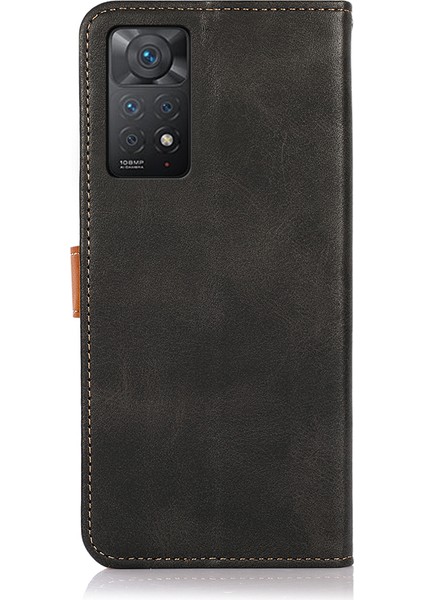 Xiaomi Için Khazneh Redmi Note 12 Pro 4g/11 Pro 4g (Mediatek)/note 11 Pro 5g (Qualcomm) Pu Deri Cüzdanı Altın Manyetik Toka-Siyah (Yurt Dışından) indirimleri