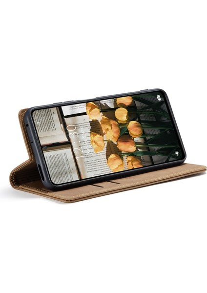 Xiaomi 12 5G/12X 5G/12S 5g Için Ön Çizgiye Telefon Kasası Kabuğu, Otomatik Absorbed Pu Deri Cüzdan Katlanabilir Stand Telefon Kapak-Kahverengi (Yurt Dışından) modelleri