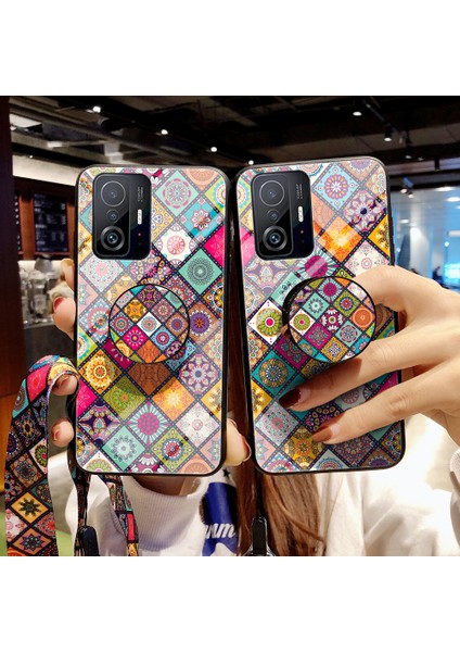 Renkli Desen Temperli Cam+Pc+Tpu Telefon Kılıfı Kapak Xiaomi 11T/11T Pro-Renk Deseni (Yurt Dışından) indirimleri