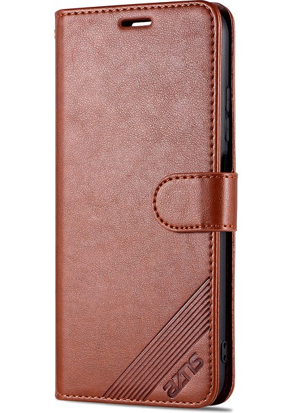 Pu Deri Telefon Cüzdan Stand Kılıf Kapağı Xiaomi Redmi Note 10 5g/poco M3 Pro 4g/5g-Brown (Yurt Dışından)