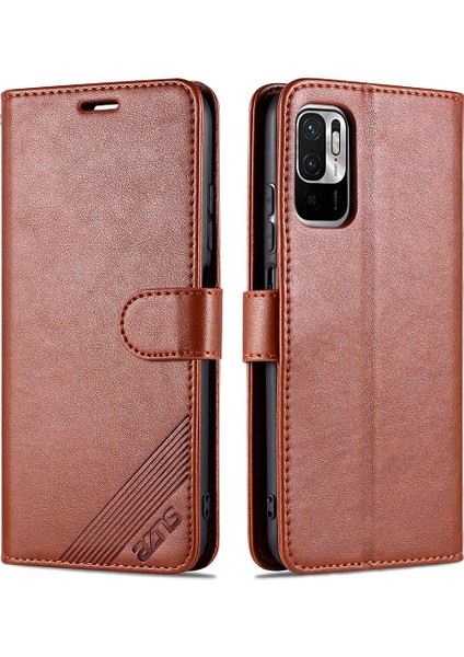 Pu Deri Telefon Cüzdan Stand Kılıf Kapağı Xiaomi Redmi Note 10 5g/poco M3 Pro 4g/5g-Brown (Yurt Dışından) fiyatları