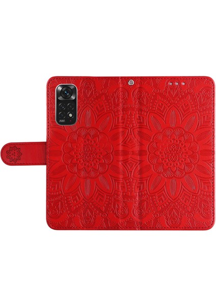 Xiaomi Redmi Için Note 11 4g (Qualcomm)/not 11S 4g Pu Deri Ayçiçeği Basılı Baskılı Kılıf Manyetik Toka Telefon Stand Cüzdan Kapak-Kırmızı (Yurt Dışından) indirimleri