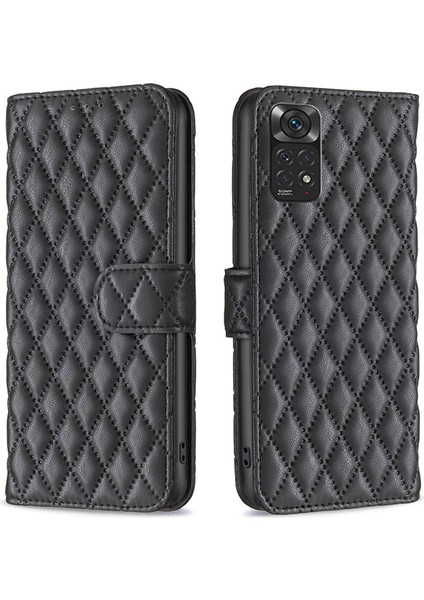 Xiaomi Redmi Için Note 11 4g (Qualcomm)/not 11S 4g Mat Pu Deri Deri Telefon Kılıf Ranavra Baskılı Cüzdan Stand Tam Koruma Kapak Black (Yurt Dışından)