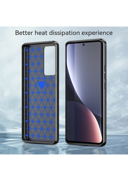 Xiaomi 12 Pro 5g /12S Pro 5g /12 Pro (Boyut) 5g Tpu Kılıf Fırçalanmış Yüzey 1.8mm Karbon Fiber Doku Çizgi Anti-Çizgiye Dönüş (Yurt Dışından)