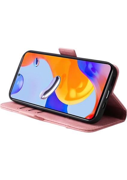 Xiaomi Redmi Için Note 12 Pro 4g/11 Pro 4g (Mediatek)/note 11 Pro 5g (Qualcomm)/note 11E Pro 5g Pu Deri Dikiş Dikiş Hattı Telefon Kılıfı Stand Kapak Pembe (Yurt Dışından) modelleri