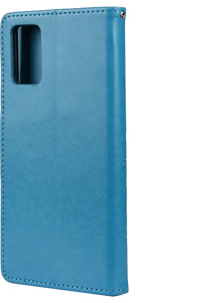 Baskılı Kelebekler Çiçek Deri Cüzdanı Xiaomi Redmi Için Stand Kılıfı Not 10 4g/not 10S/POCO M5S 4g-Blue (Yurt Dışından)