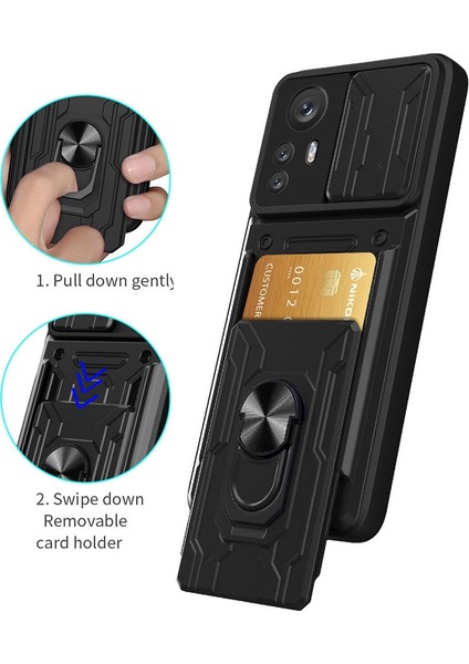 Xiaomi 12 Pro 5G/12S Pro 5g/12 Pro (Boyut) Için Kickstand Telefon Kasası 5g, Sıyırılabilir Kart Tutucu Pc+Tpu Hibrit Kapak (Yurt Dışından) fırsatları