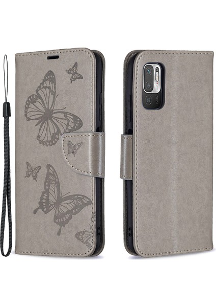Baskı Kelebek Deri Deri Şok Geçirmez Koruyucu Folio Folio Cüzdan Kılıfı Xiaomi Redmi Note 10 5g /poco M3 Pro 5g /4g-Gre (Yurt Dışından)
