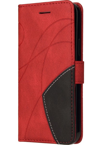 Iki Renkli Ekleme Tarzı Deri Cüzdan Telefon Kapağı Xiaomi Mi 11 Lite 4g /5g /11 Lite 5g Ne-Kırmızı (Yurt Dışından) fırsatları