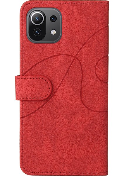 Iki Renkli Ekleme Tarzı Deri Cüzdan Telefon Kapağı Xiaomi Mi 11 Lite 4g /5g /11 Lite 5g Ne-Kırmızı (Yurt Dışından) indirimleri