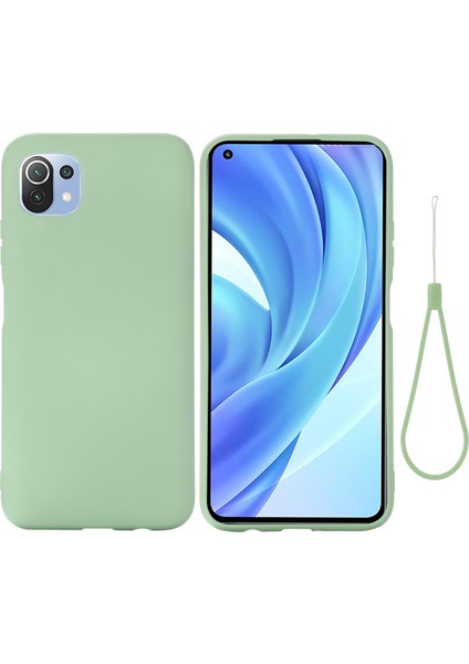 Sıvı Silikon Telefon Koruyucu Kapak Kılıfı Kılıf Kabuğu Xiaomi Mi 11 Lite 4g/5g/11 Lite 5g Ne-Yeşi (Yurt Dışından)