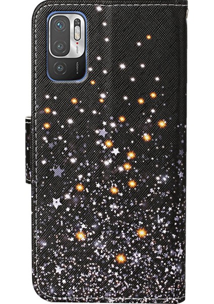 Çapraz Doku Deseni Baskı Şok Geçirmez Iyi Korumalı Anti-Damla Deri Telefon Standı Kapak Kasası Xiaomi Poco M3 Pro 4g/5g/redmi Için Cüzdan (Yurt Dışından)