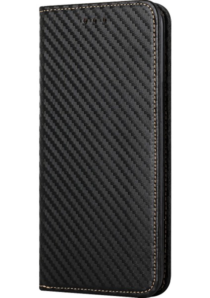 Karbon Fiber Doku Pu Deri Kılıf Otomatik Manyetik Kapalı Flip Stand Cüzdan Kapağı Xiaomi Poco M5S 4g/redmi Not 10 4g/redmi Not 10S 4g-Black (Yurt Dışından)