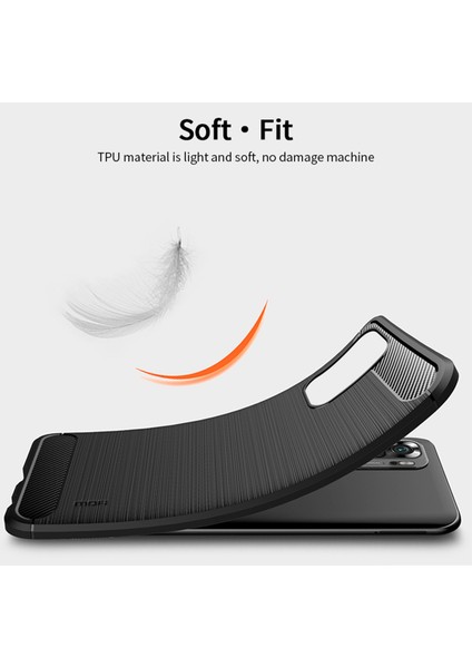 Xiaomi Redmi Için Karbon Fiber Fırça Tpu Kapağı Not 10 4g/redmi Not 10S/POCO M5S 4g-Red (Yurt Dışından) fırsatları