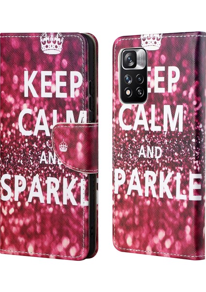 Şık Desen Baskı Telefon Kılıf Anti-Güz Çapraz Doku Pu Deri Cüzdan Kapağı Stand Xiaomi Redmi Note 12 Pro 4g/11 Pro 4g (Mediatek)/note 11 Pro 5g (Qualcomm)-Sakin ve Parıltı Tutun (Yurt Dışından) fiyatları
