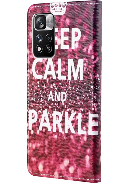 Şık Desen Baskı Telefon Kılıf Anti-Güz Çapraz Doku Pu Deri Cüzdan Kapağı Stand Xiaomi Redmi Note 12 Pro 4g/11 Pro 4g (Mediatek)/note 11 Pro 5g (Qualcomm)-Sakin ve Parıltı Tutun (Yurt Dışından) indirimleri